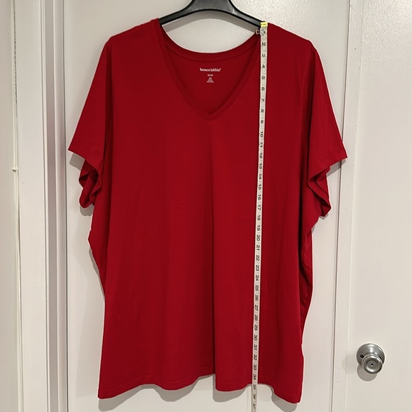 Women Within 6X (42–44) Plus Red t-shirt, 100% cotton - Picture 3 of 5